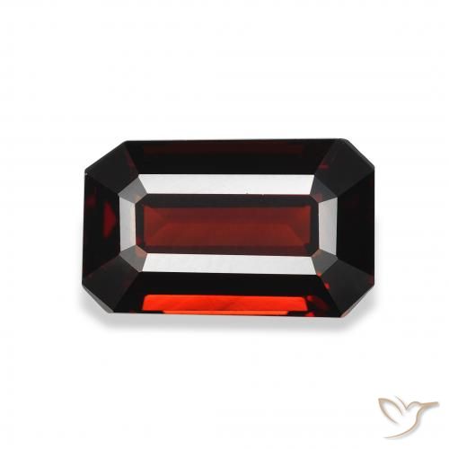 Granada Almandina Vermelho escuro Natural 3,48ct, Corte Esmeralda, VVS-VS