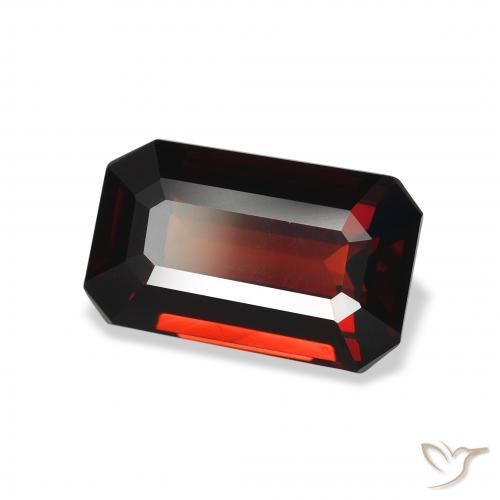 Granada Almandina Vermelho escuro Natural 3,48ct, Corte Esmeralda, VVS-VS