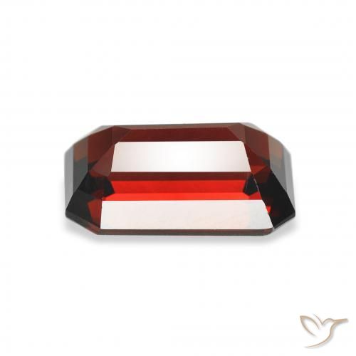 Granada Almandina Vermelho escuro Natural 3,48ct, Corte Esmeralda, VVS-VS
