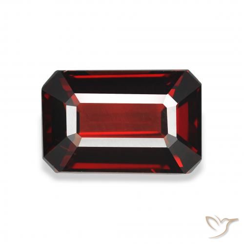 3.71ct Natural Vermelho escuro Granada Almandina, Corte Esmeralda, VS