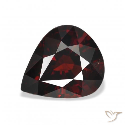 5.46ct Natural Vermelho escuro Granada Almandina, Formato de pêra, VS
