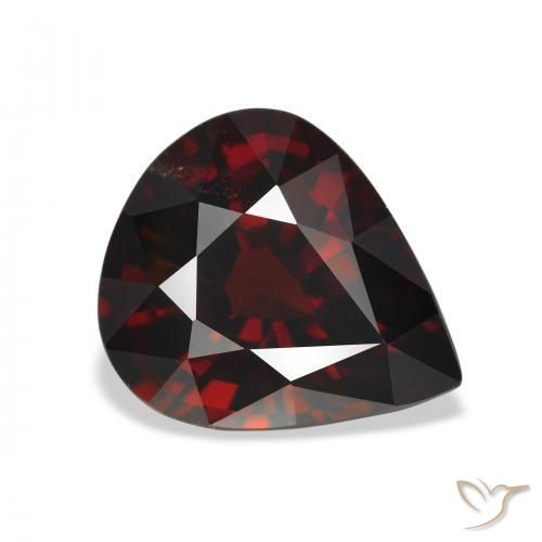 Granada Almandina Vermelho escuro Natural 5.46ct, Formato de pêra, VS