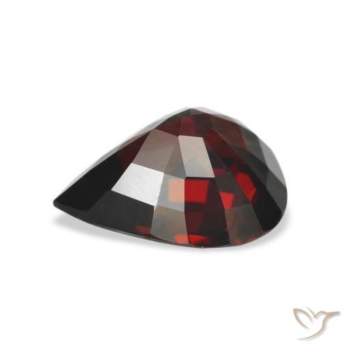 Granada Almandina Vermelho escuro Natural 5.46ct, Formato de pêra, VS
