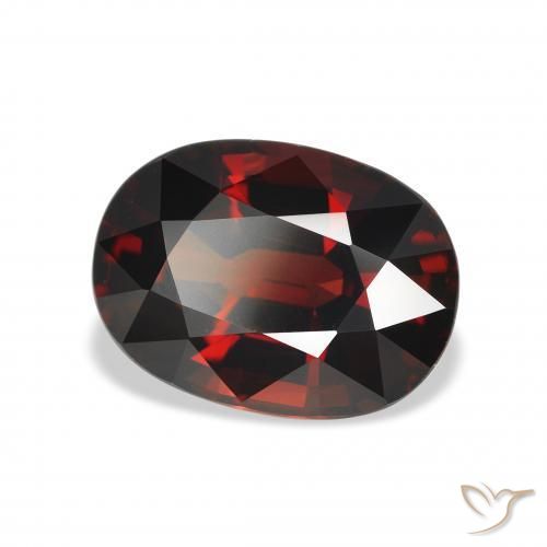 Granada Almandina vermelho escuro Natural 4.54ct, oval, VVS