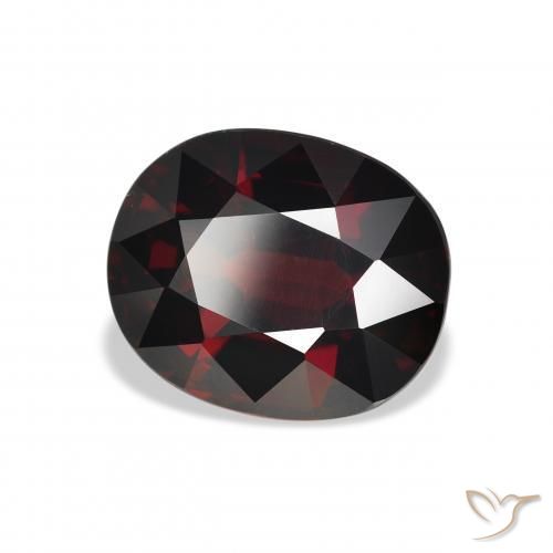 Granada Almandina vermelho escuro Natural 6.72ct, oval, VVS