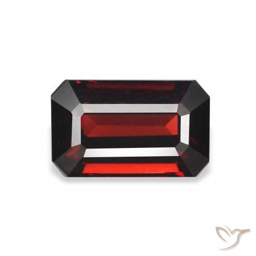 3.58ct Natural Vermelho escuro Granada Almandina, Corte Esmeralda, VVS