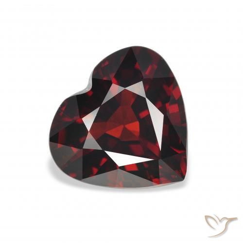 Granada Almandina Vermelho escuro Natural 3.88ct, Coração, VVS