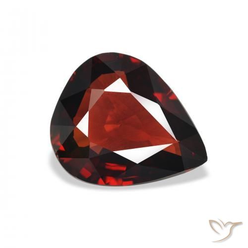Granada Almandina Vermelho escuro Natural 3.64ct, Formato de pêra, VS