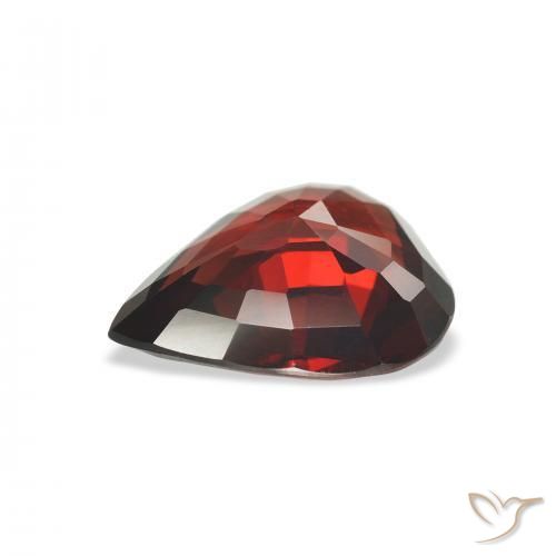Granada Almandina Vermelho escuro Natural 3.64ct, Formato de pêra, VS