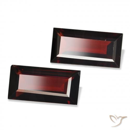 Pedras preciosas de Granada Almandina Vermelho escuro natural de 3.45 ct, baguete, VVS-VS