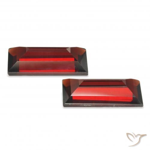 Pedras preciosas de Granada Almandina Vermelho escuro natural de 3.45 ct, baguete, VVS-VS