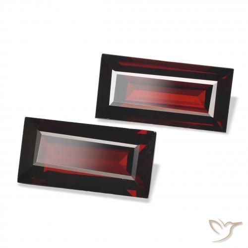 Pedras preciosas de Granada Almandina Vermelho escuro natural de 3.78 ct, baguete, VVS-VS