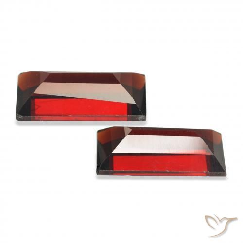 Pedras preciosas de Granada Almandina Vermelho escuro natural de 3.78 ct, baguete, VVS-VS