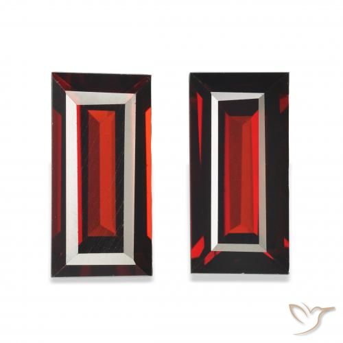 3.62ctw Natural Vermelho escuro Granada Almandina, baguete, VVS-VS