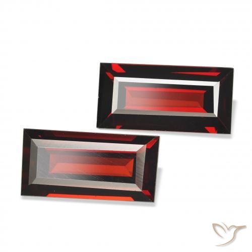 Pedras preciosas de Granada Almandina Vermelho escuro natural de 3.62 ct, baguete, VVS-VS
