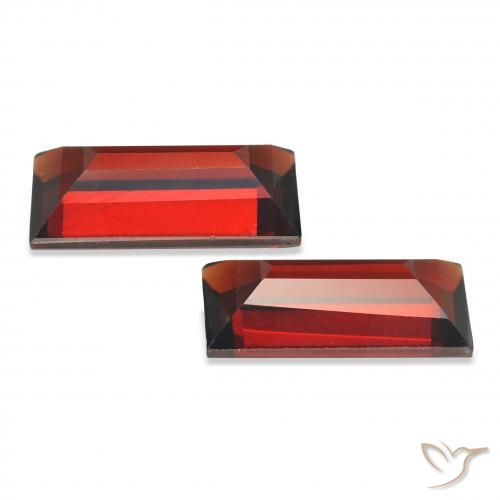 Pedras preciosas de Granada Almandina Vermelho escuro natural de 3.62 ct, baguete, VVS-VS