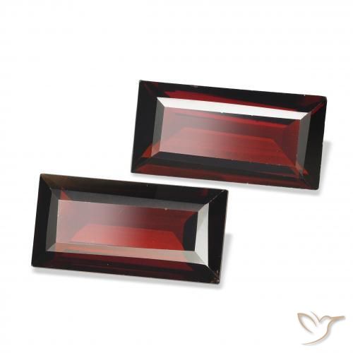 Pedras preciosas de Granada Almandina Vermelho escuro natural de 3.49 ct, baguete, VVS-VS