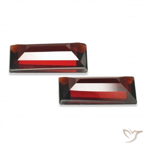 Pedras preciosas de Granada Almandina Vermelho escuro natural de 3.49 ct, baguete, VVS-VS