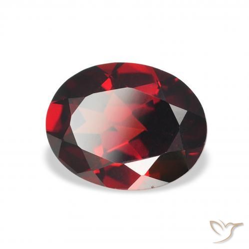 Granada Almandina Vermelho escuro Natural 2.16ct, oval, VVS-VS