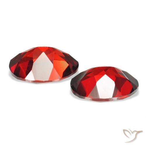 Pedras preciosas de Granada Almandina Vermelho Sangue Profundo natural de 4.36 ct, oval, VVS-VS