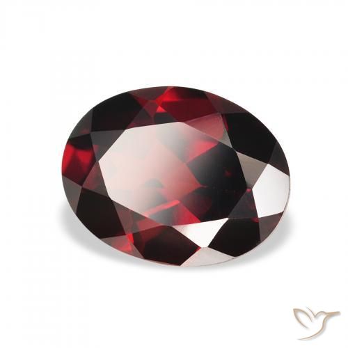 Granada Almandina Vermelho escuro Natural 2.12ct, oval, VVS-VS