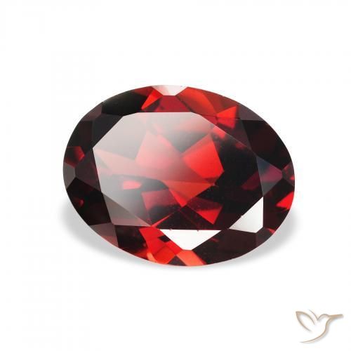 Granada Almandina Vermelho escuro Natural 2.09ct, oval, VVS-VS