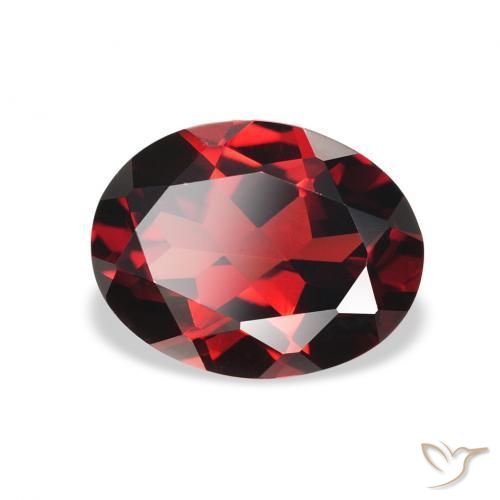 Granada Almandina Vermelho escuro Natural 2.11ct, oval, VVS-VS