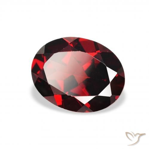 Granada Almandina Vermelho escuro Natural 2.13ct, oval, VVS-VS