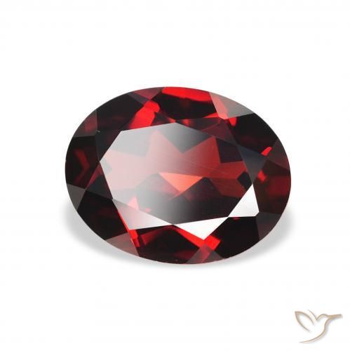 Granada Almandina Vermelho escuro Natural 2.37ct, oval, VVS-VS