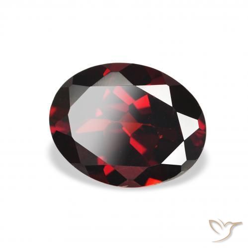 Granada Almandina Vermelho escuro Natural 2.16ct, oval, VS