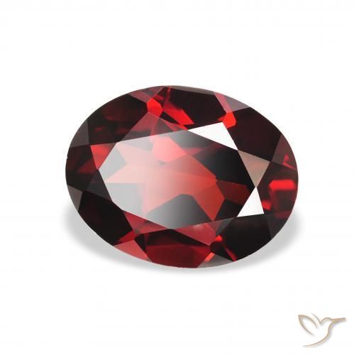 Granada Almandina Vermelho escuro Natural 2.22ct, oval, VVS-VS
