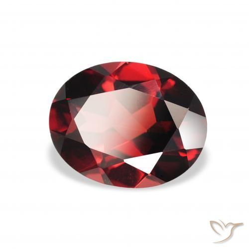 Granada Almandina Vermelho escuro Natural 2.12ct, oval, VVS-VS