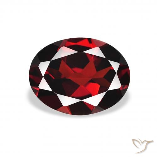 1.99ct Natural Vermelho escuro Granada Almandina, oval, VVS-VS