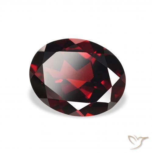 Granada Almandina Vermelho escuro Natural 2.32ct, oval, VVS-VS