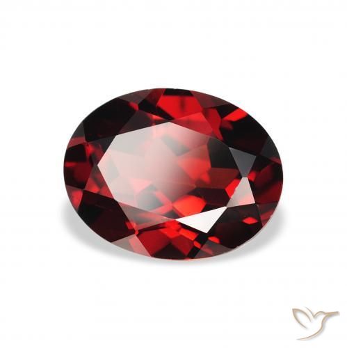 Granada Almandina Vermelho escuro Natural 2.16ct, oval, VVS-VS