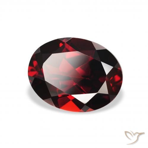 Granada Almandina Vermelho escuro Natural 2.37ct, oval, VVS-VS