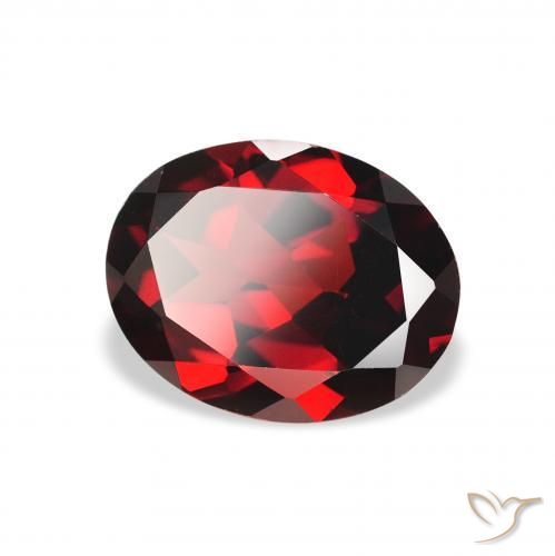 Granada Almandina Vermelho escuro Natural 2.13ct, oval, VVS-VS