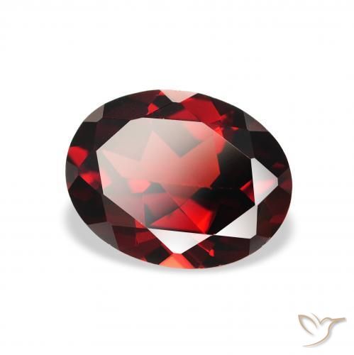 Granada Almandina Vermelho escuro Natural 2.15ct, oval, VVS-VS