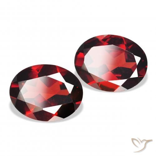 Pedras preciosas de Granada Almandina Vermelho Sangue Profundo natural de 3.98 ct, oval, VVS-VS