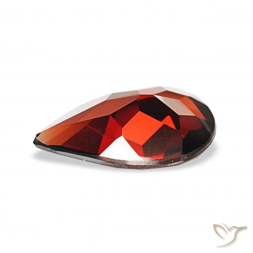 Granada Almandina vermelho médio Natural 2.42ct, Formato de pêra, VVS