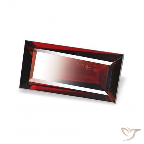 Granada Almandina Vermelho Sangue Profundo Natural 1.54ct, baguete, VS