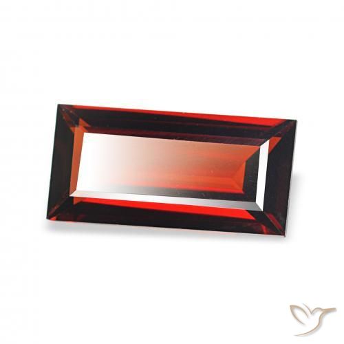 Granada Almandina groselha vermelha Natural 1.62ct, baguete, VVS