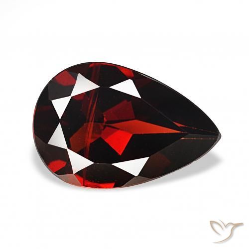 Granada Almandina Vermelho escuro Natural 3.20ct, Formato de pêra, VS