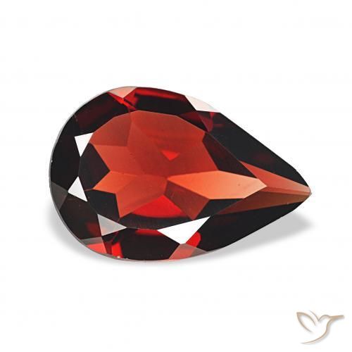 Granada Almandina Vermelho escuro Natural 2.92ct, Formato de pêra, VS