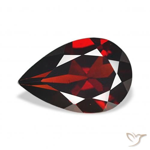 3.19ct Vermelho escuro Granada Almandina, Formato de pêra, VS