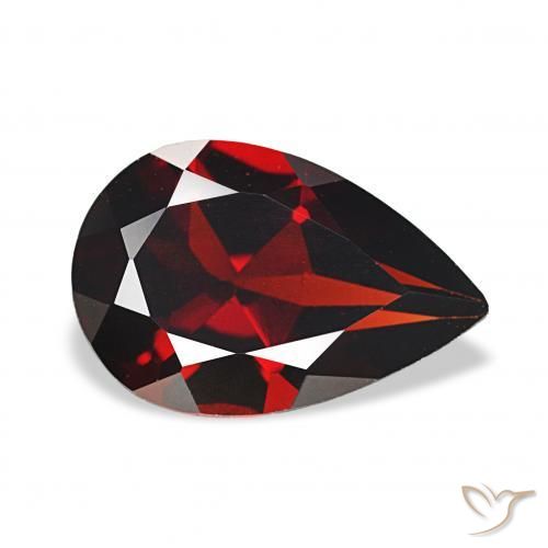 Granada Almandina Vermelho escuro Natural 3.19ct, Formato de pêra, VS