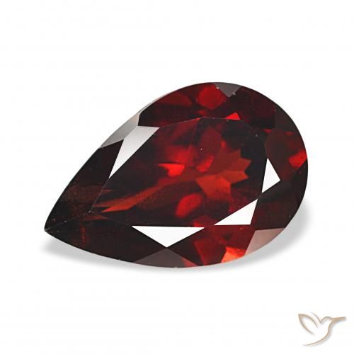 3.61ct Vermelho escuro Granada Almandina, Formato de pêra, VS