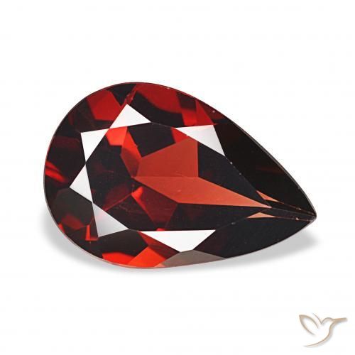 Granada Almandina Vermelho escuro Natural 3.06ct, Formato de pêra, VS