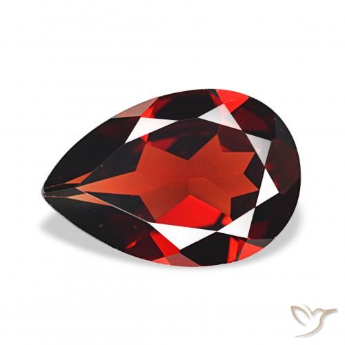 3.12ct Vermelho escuro Granada Almandina, Formato de pêra, VVS