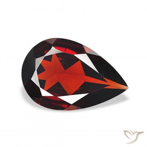 Granada Almandina Vermelho escuro Natural 2.62ct, Formato de pêra, VVS